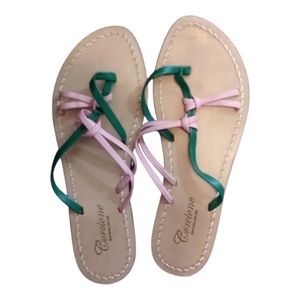 Corcione Italian Handmade Leather Thong Sandals, Size ITL 9/ US 8